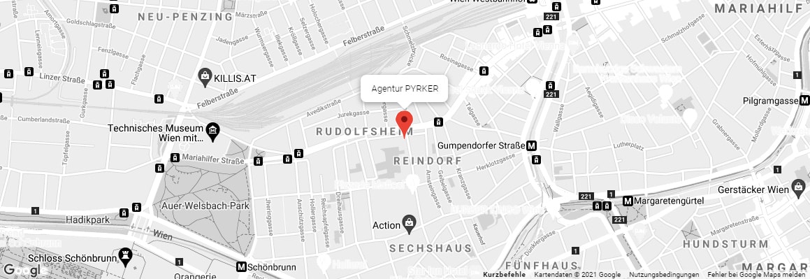 Google Maps Bildausschnitt mit Agentur PYRKER